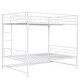 preview thumbnail 4 of 7, White Metal Bunk Bed with Bottom Shelf, Guardrails, Convertible