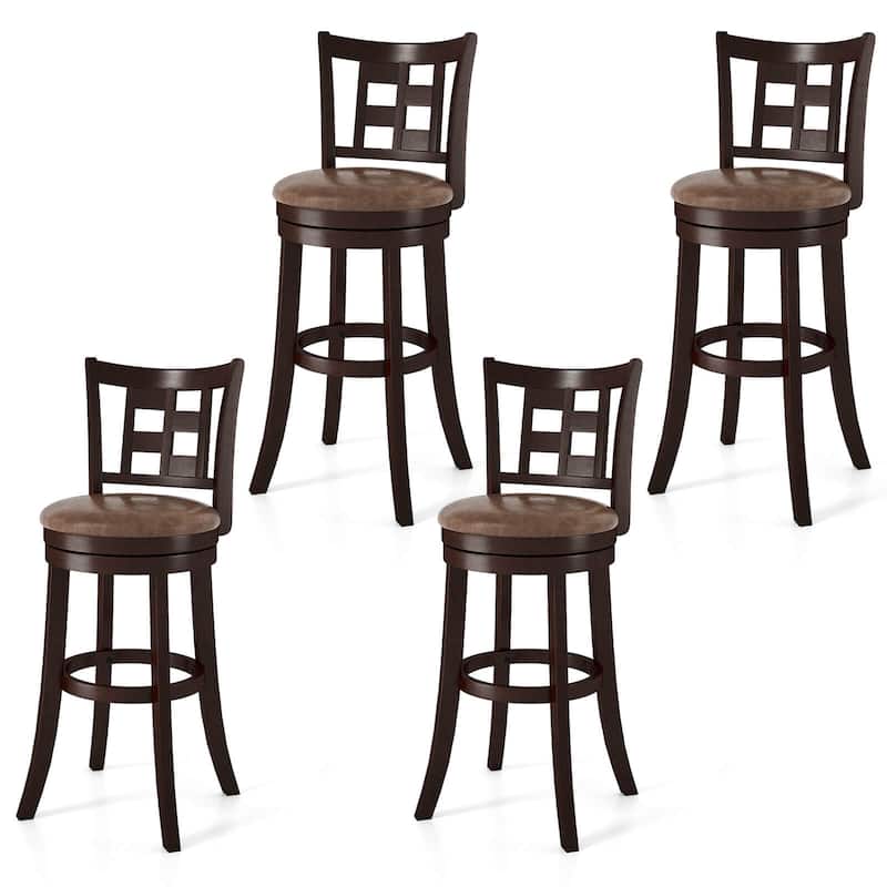 Costway Set of 2/4 Bar Stools 30" Swivel Bar Chairs with Footrest, - See Details - Set of 4
