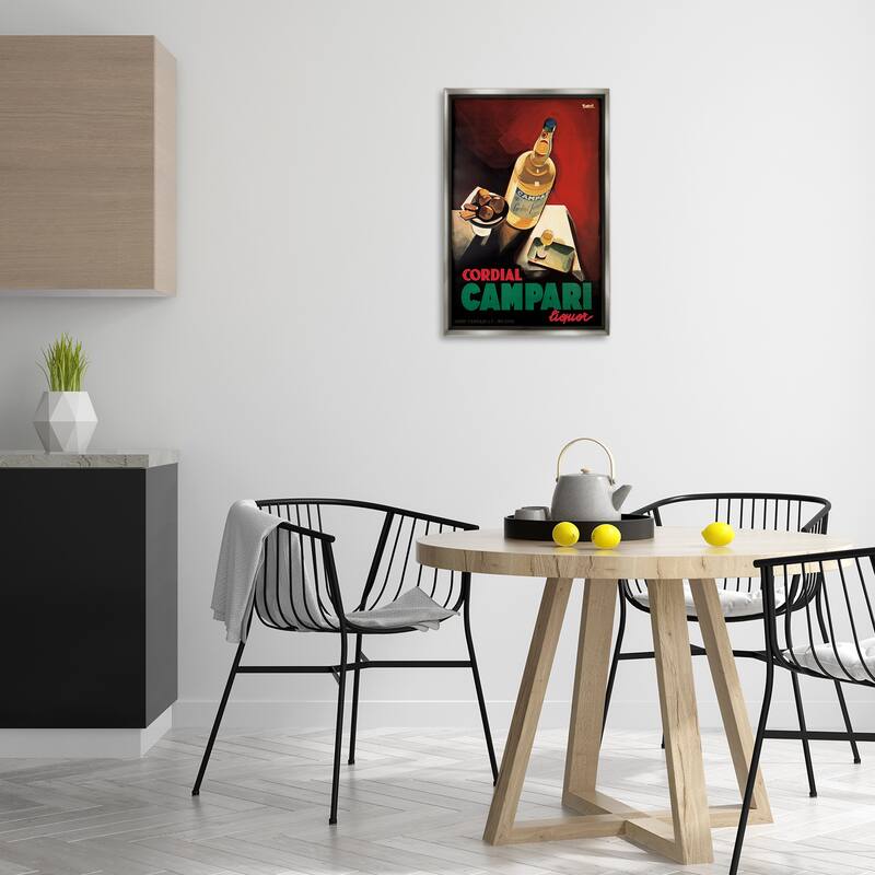 Stupell Vintage Campari Wine Framed Floater Canvas Wall Art Design By Marcus Jules