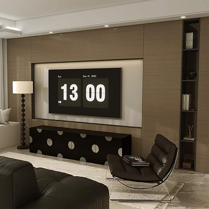 Modern Black freely combinable TV cabinet with storage, Solid Wood, Night Stands & Cabinets, 1-4 Pieces for Optional
