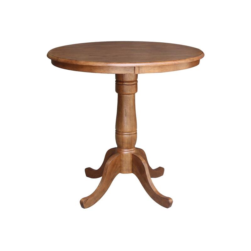 36" Round Pedestal Gathering Height Table with 2 San Remo Counter Height Stools - 3 Piece Set