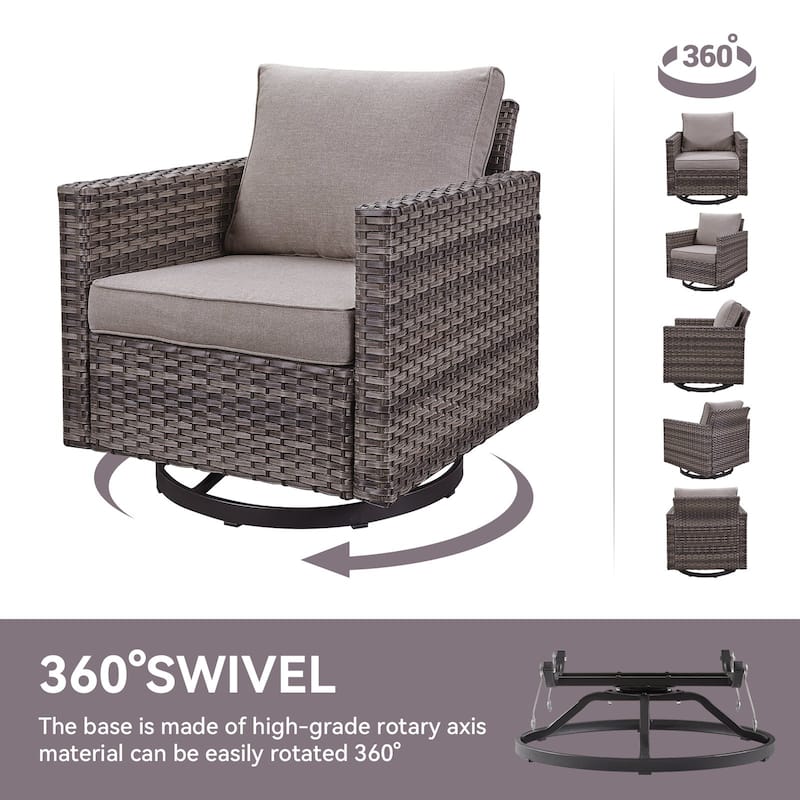 Outdoor Swivel Glider Chairs with Soft Cushion