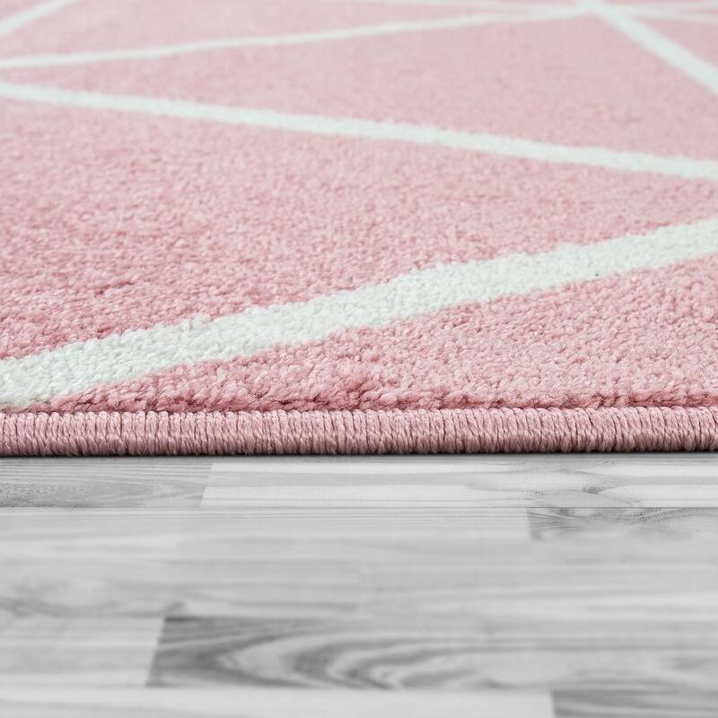 Modern Area Rug for Living Room Geometric Pattern in pastel colors