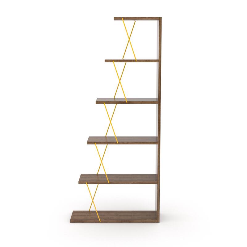 Modern 5 Tier Narrow Ladder Bookshelf