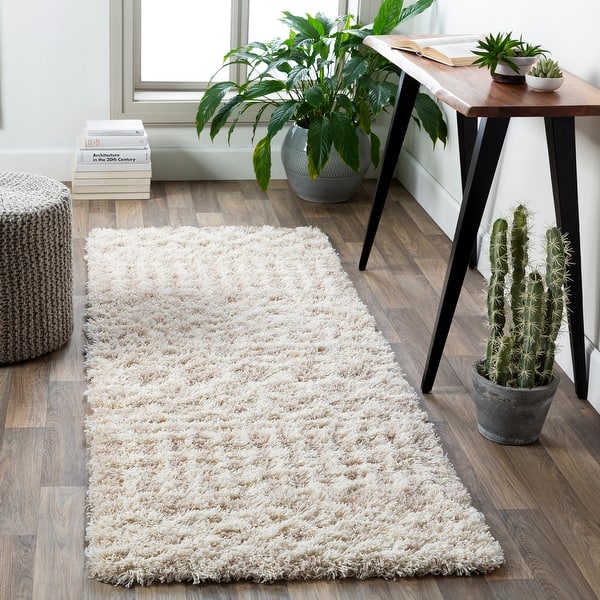 Livabliss Newton Geometric Moroccan Trellis Shag Area Rug Bed Bath