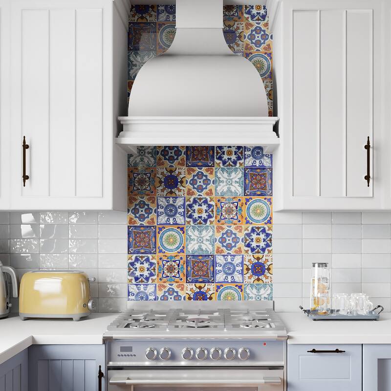 Merola Tile Provincial Deco Castelo 6" x 6" Porcelain Wall Tile - (1 Tile)