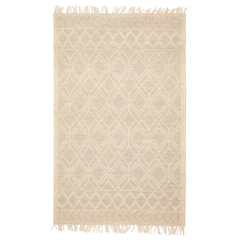 ECARPETGALLERY Braid weave Sienna Cream Wool Rug - 5'0 x 8'0 - Cream - 5'0 x 8'0