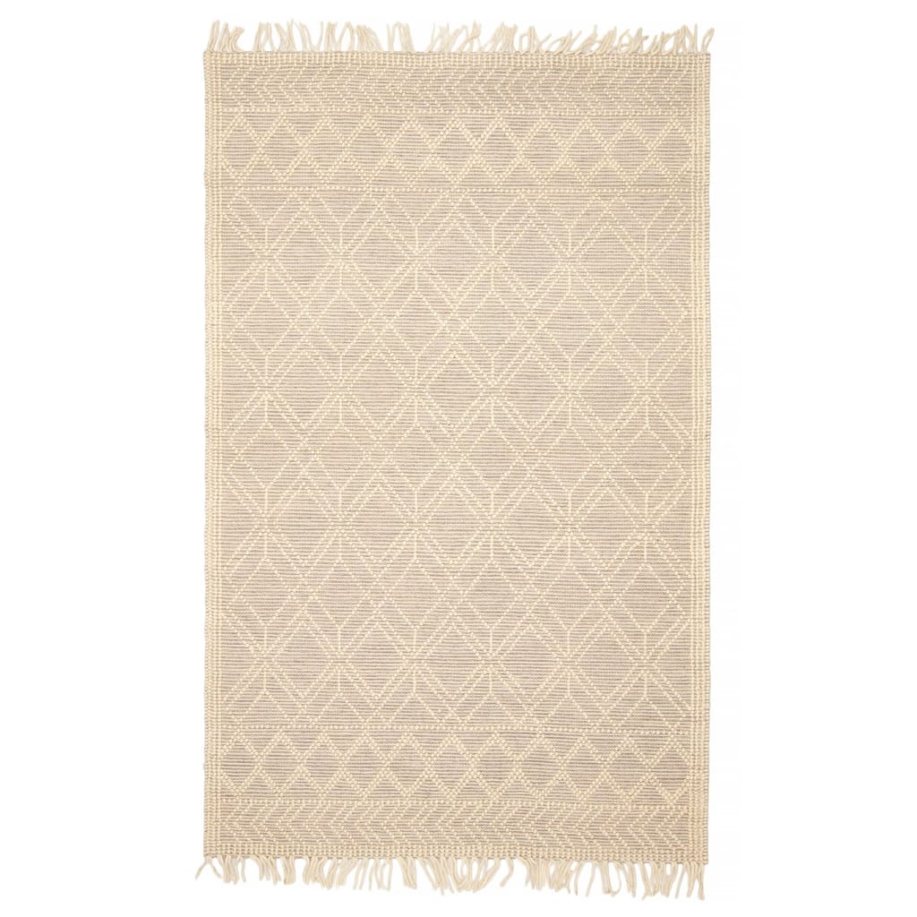 ECARPETGALLERY Braid weave Sienna Cream Wool Rug - 5'0 x 8'0
