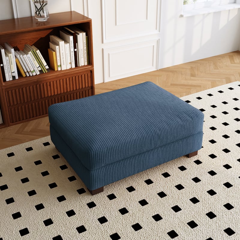 Sofa Corduroy Ottoman with Soild Wood