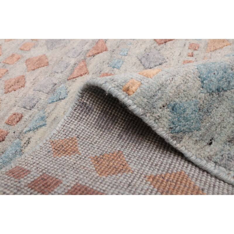 ECARPETGALLERY Hand-knotted Tangier Light Blue Wool Rug - 8'0 x 9'7