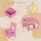 preview thumbnail 2 of 18, Kids Art Table and Chair Set, 3 in 1 Activity Table with 2 Chairs