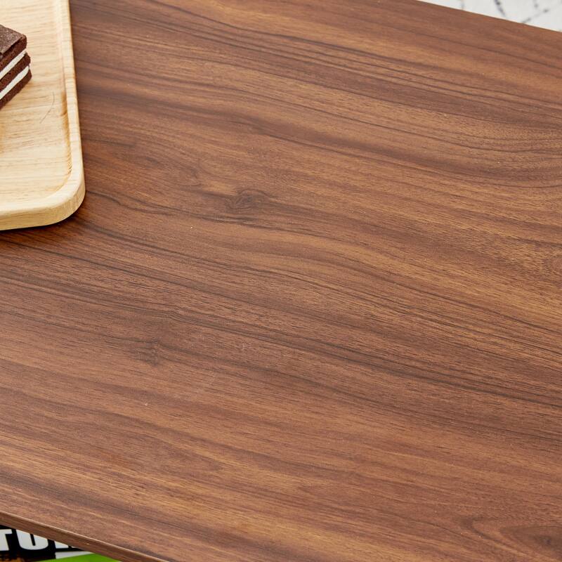 Modern minimalist wood grain double layered coffee table for living room
