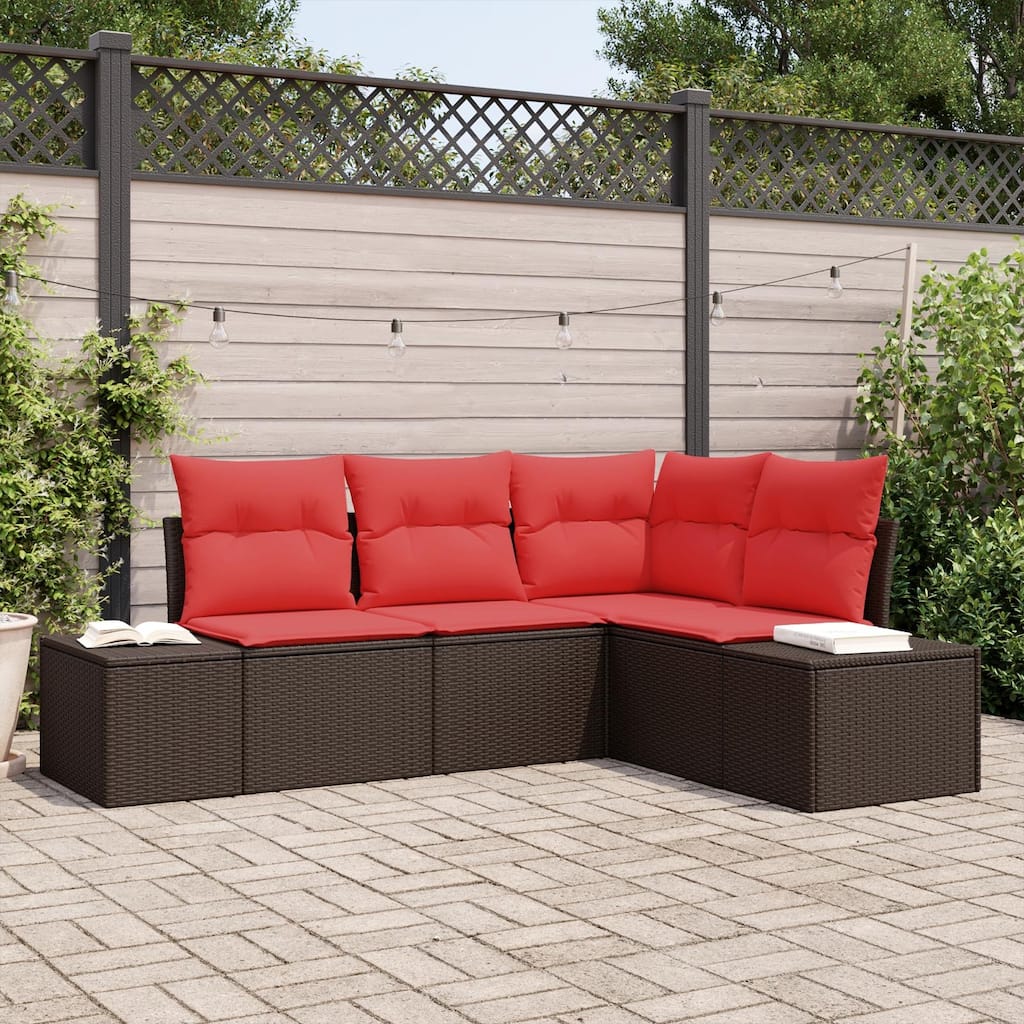 vidaXL 5 Piece Garden Sofa Set with Cushions - 82.3×60.6×27.2