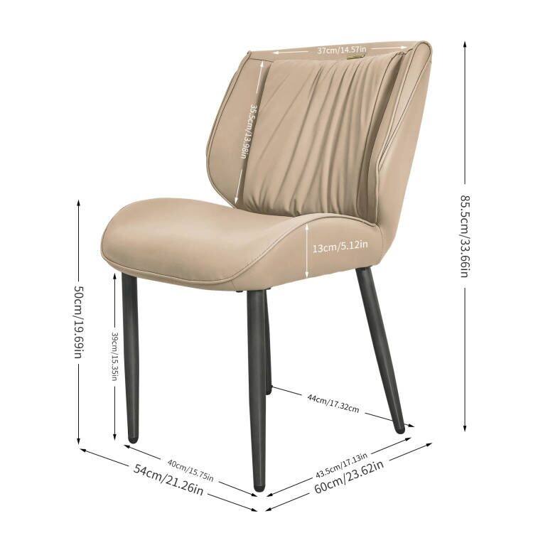 Upholstered Dining Chair Faux Leather Seat Side Chair