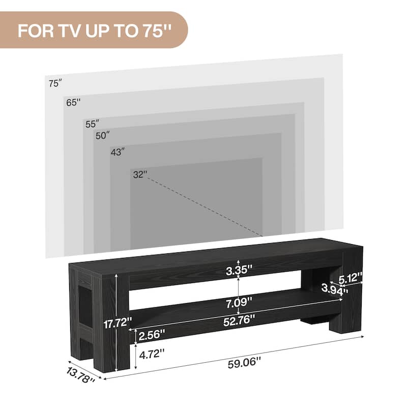 TV Stand, Media Console with Storage Shelves, Entertainment Center Television Console Accent Cabinet for Living Room, Bedroom