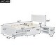preview thumbnail 4 of 25, Twin Size Wooden Platform Bed Frame with one Storage Rack on Wheels, one Drawer & Two Shelves for Boys Girls, Noise-Free