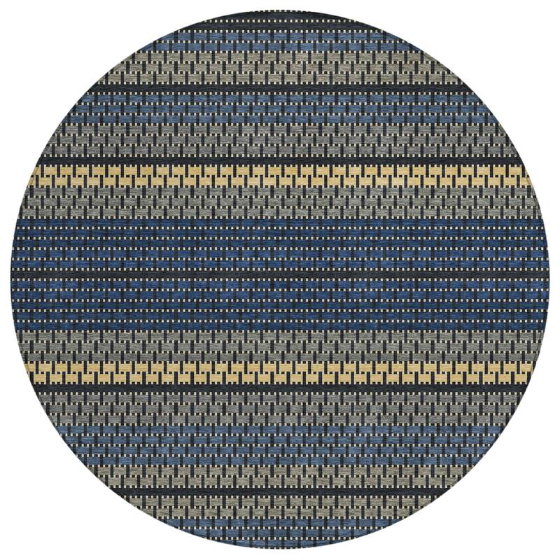 Machine Washable Indoor/ Outdoor Boho Stripe Chantille Rug