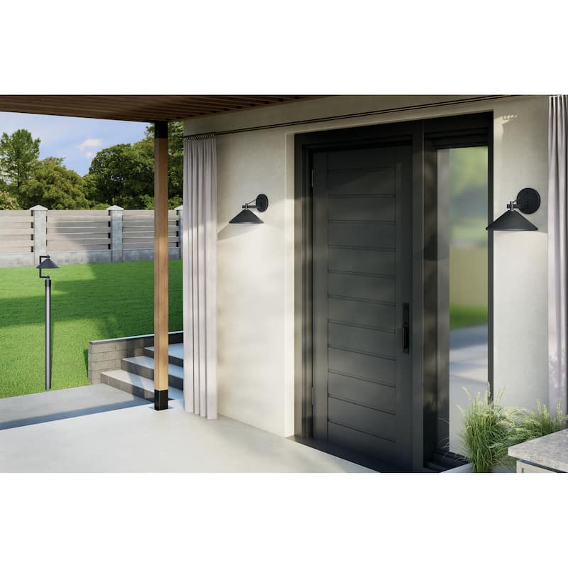 Kichler Lighting Ripley 10 in. 1-Light Black Outdoor Wall Sconce - 10 in