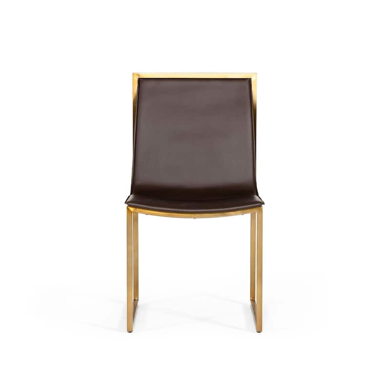 Modrest Dalton Modern Brown Leatherette Dining Chair (Set of 2)