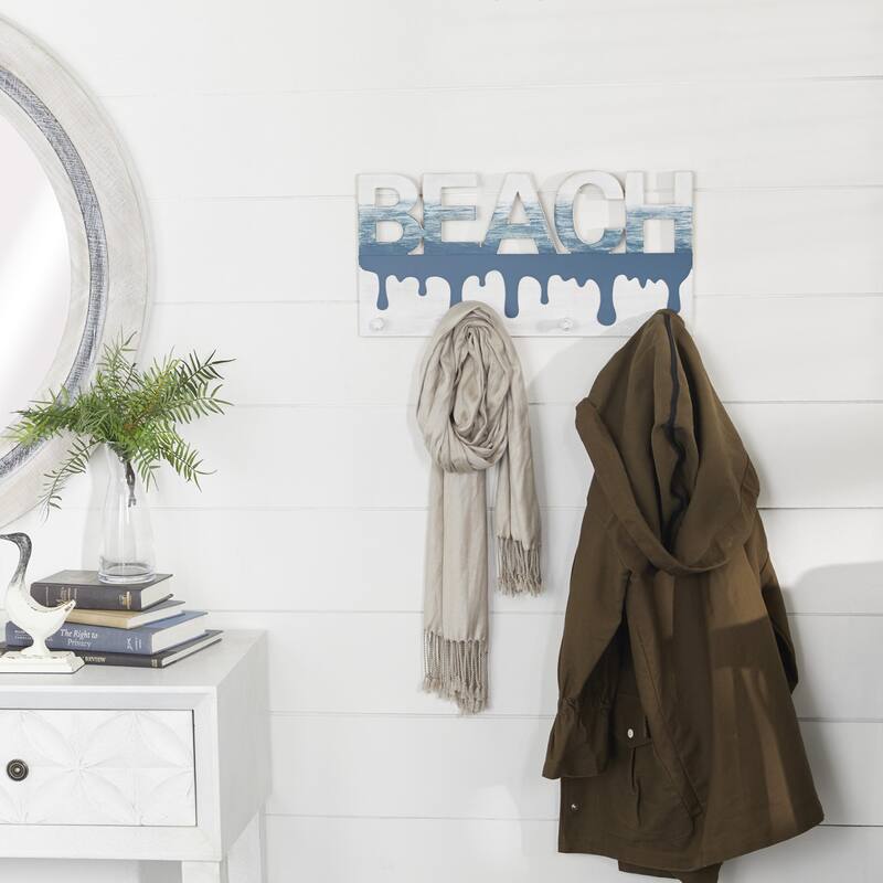 Wood Handmade Wall Hook - Blue - Roche River Decor