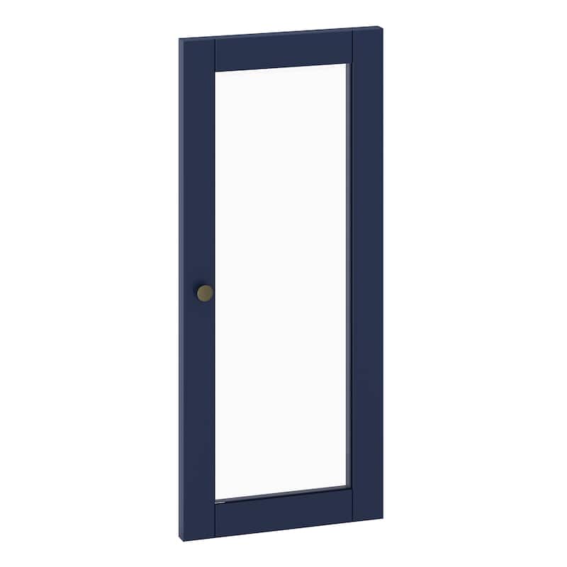 Palace Imports 100% Solid Wood Modular Kitchen Pantry Door Kit - Navy-Glass