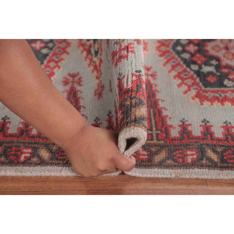 Kazak Oriental Runner Rug Handmade Geometric Wool Carpet - 2'7"x 9'11"