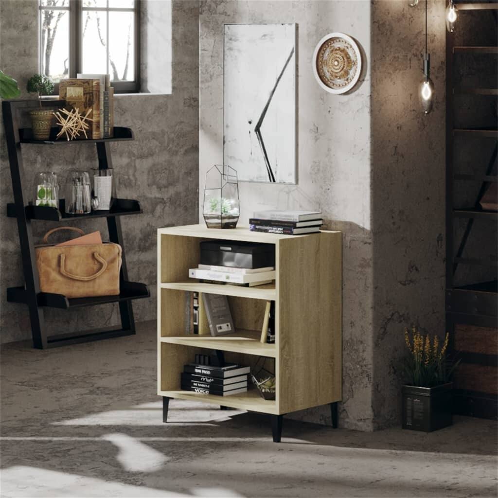 Wooden Side Table, Storage Sideboard Storage Cabinet with 3 Shelves