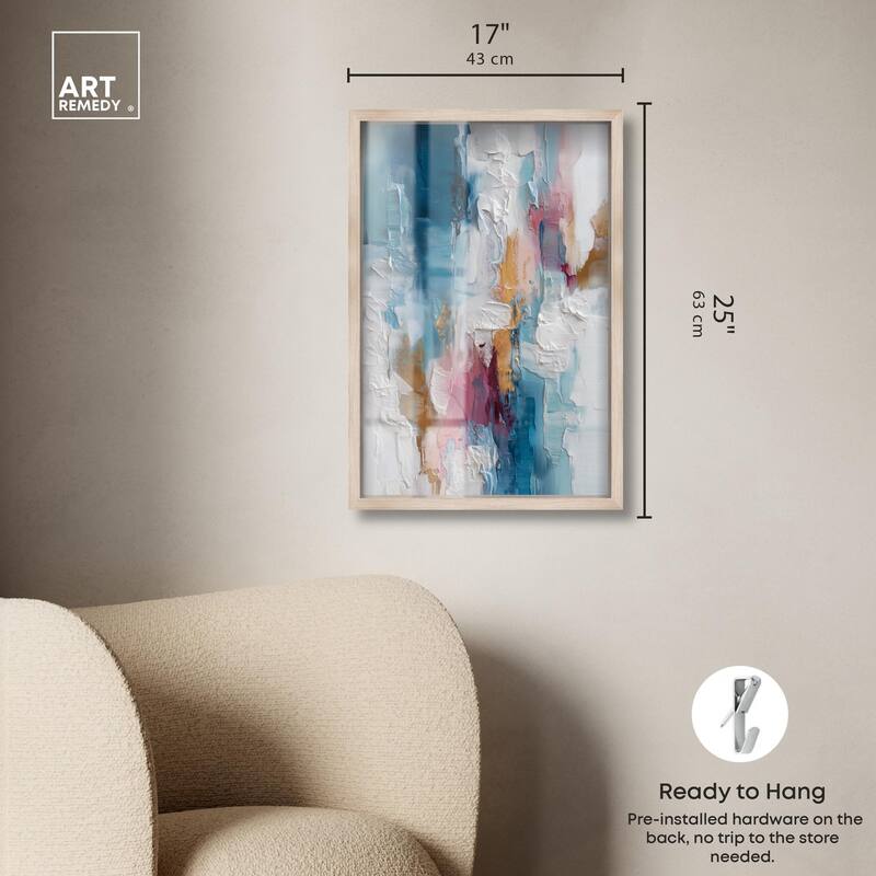 Petal Pink and Ocean Blue I Shadowbox by Art Remedy