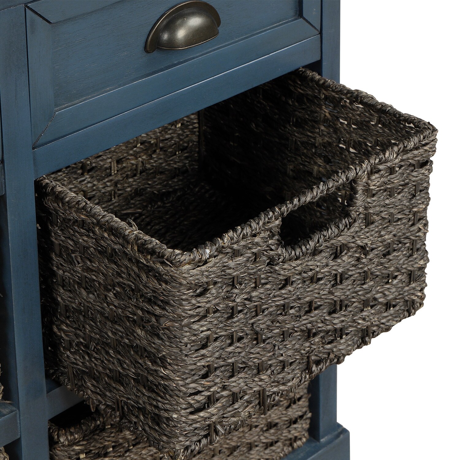Nestfair Storage Cabinet with 2 Drawers and 4 Classic Rattan-image