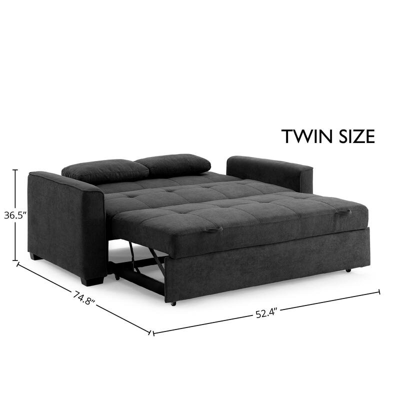 Nantucket Pull-Out Chenille Sleeper Sofa with Accent Pillows