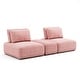 preview thumbnail 90 of 115, Furniture of America Lyndon 3-Piece Modular FSC & OEKO TEX Loveseat Sofa with Ottoman Rectangular Ottoman - Pink Chenille