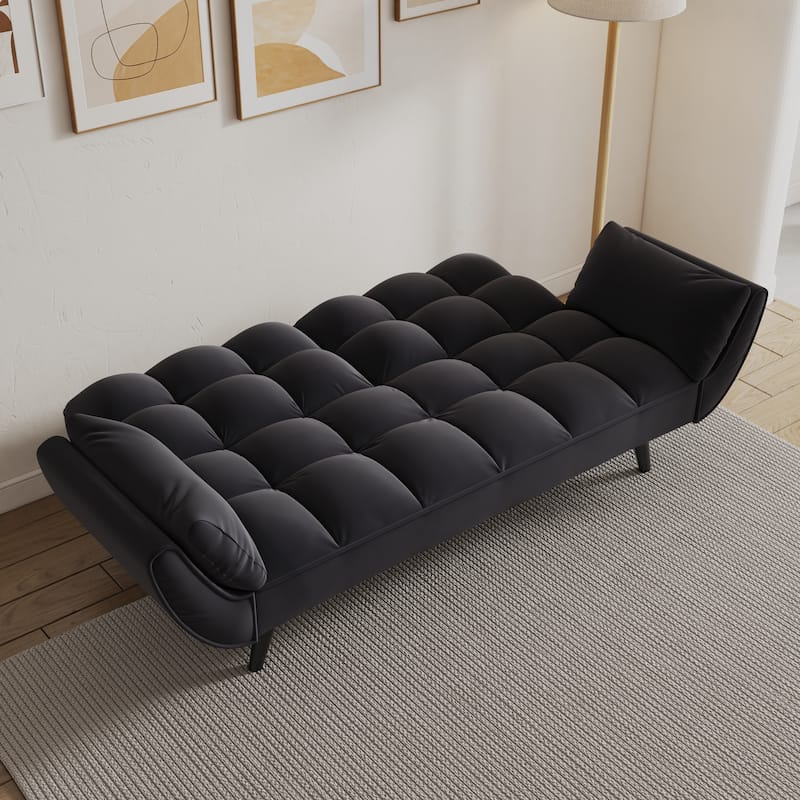 Loveseat Sofa Futon Sofa, Adjustable Backrest Upholstered Deep Seat Sofa Sleeper Sofa Bed for Apartment 2-seat Armchair