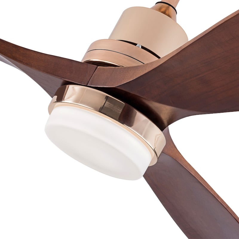 47In Modern 3-Blade 6-Speed Propeller Ceiling Fan Light with Remote - Brown