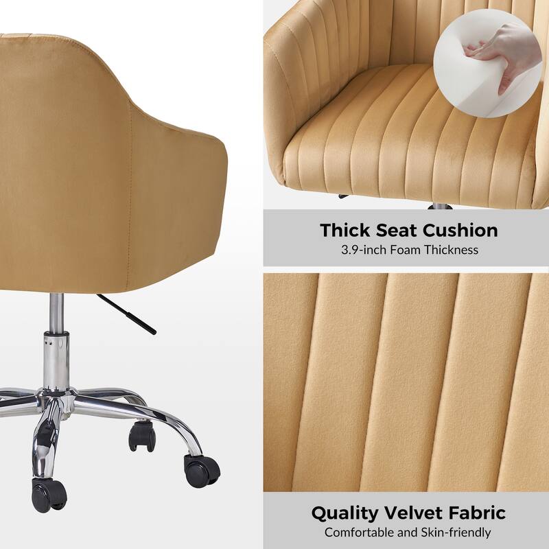 Gerhard Modern Velvet Task Chair - 360 Degree Swivel by HULALA HOME