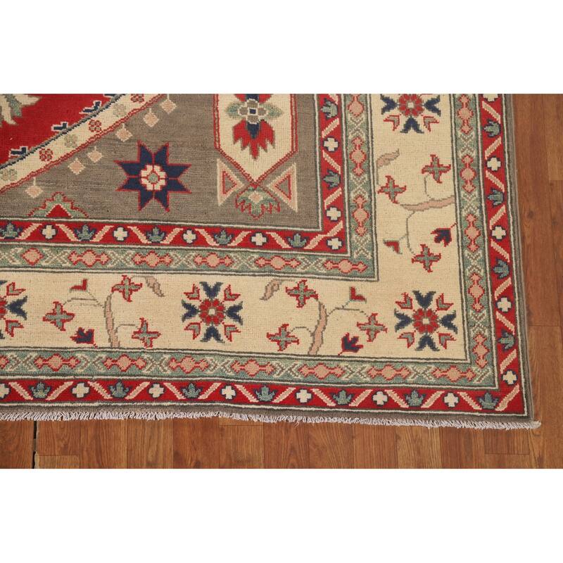 Red Kazak Oriental Area Rug Handmade Wool Carpet - 6'7" x 9'10"