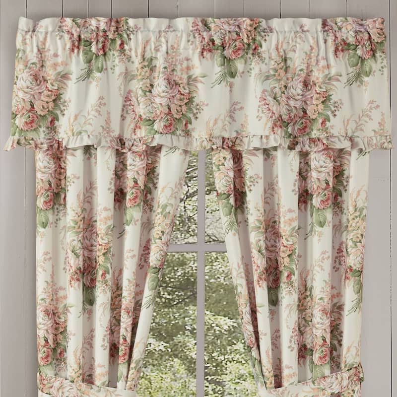 Royal Court Estelle Coral Window Straight Valance - Coral