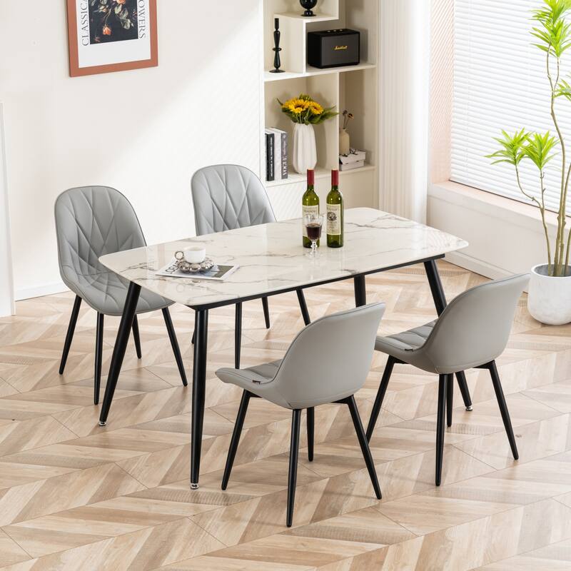Modern Dining Chairs Set of 2 with Curved Backrest