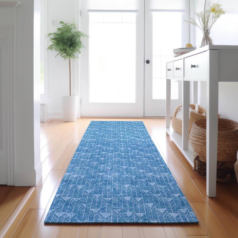 Premium Washable Super Soft Boho Moroccan Modern Mayfield Rug - Blue - 2' 3" x 7' 6" - Runner