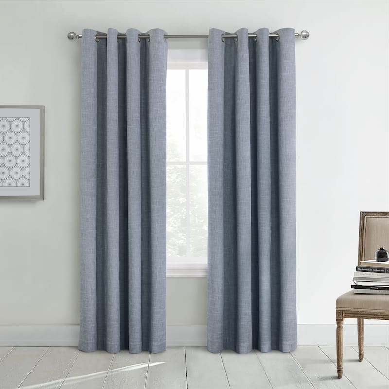 ThermaPlus Maya Total Blackout Grommet Curtain Panel - 52" x 108" - Slate Blue