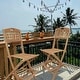 preview thumbnail 2 of 3, Seven Seas Teak Beachside Outdoor Folding Teak Wood Bar Stool with Carry Handle