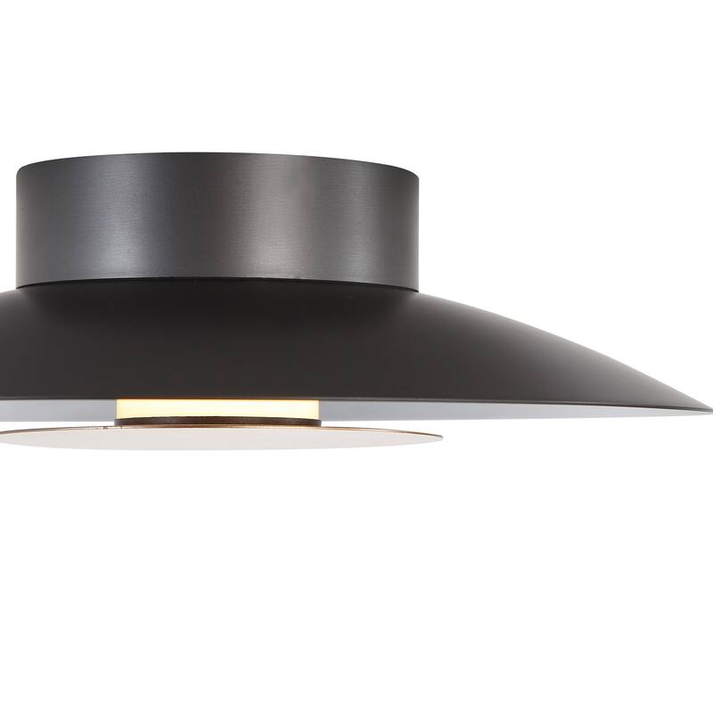 Yep by Golden Lighting Luma Integrated LED Flush Mount in Graphite and French Gold shade - Gray