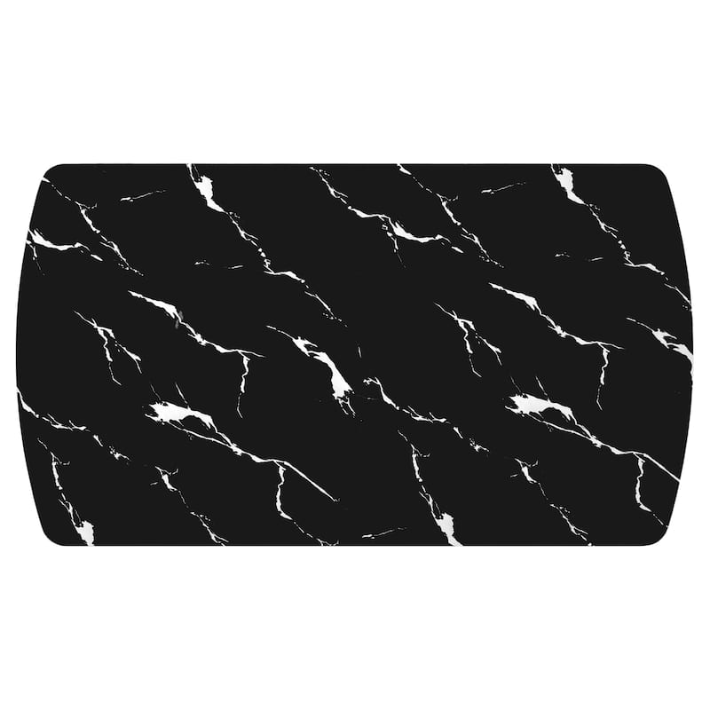 Modern Stylish Unique Color Blocking Design Faux Marble Dining Table with 3-Plate Support