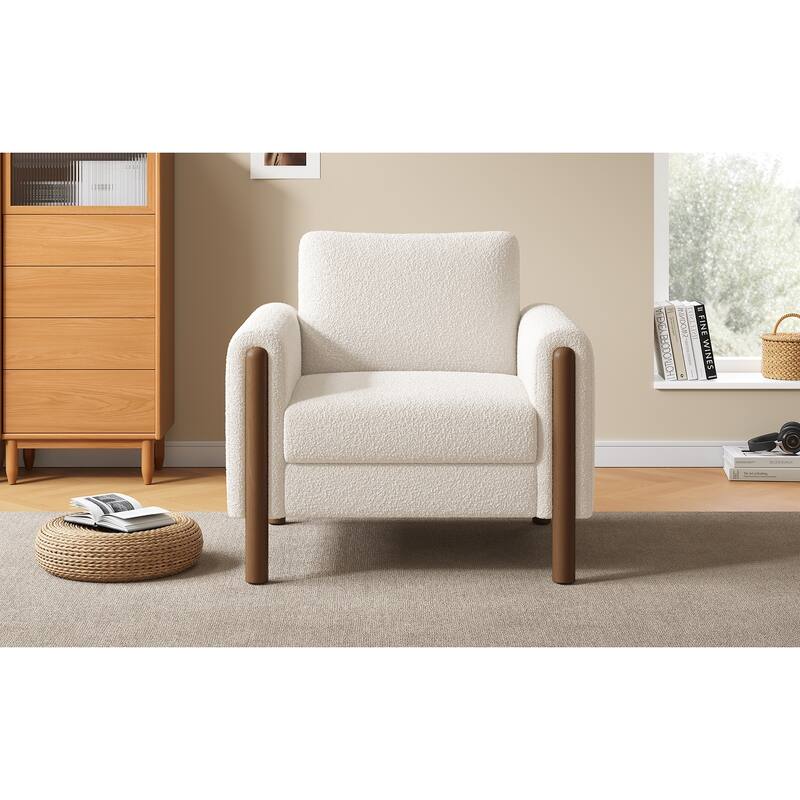 White 33.5" Upholstered Accent Chair