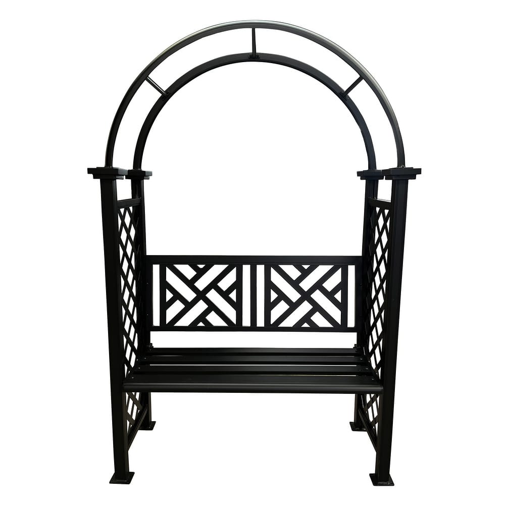 Aluminum Garden Arch with 2-Seater Bench