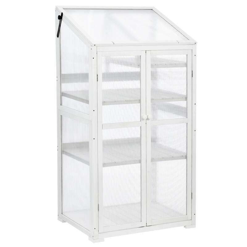 62" Portable Cold Frame Greenhouse with Wheels & Adjustable Shelves