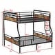 preview thumbnail 13 of 24, Full XL Over Queen Metal Bunk Bed with Detachable Design, Safety Guard Rails, Ladder with Non-Slip Foam