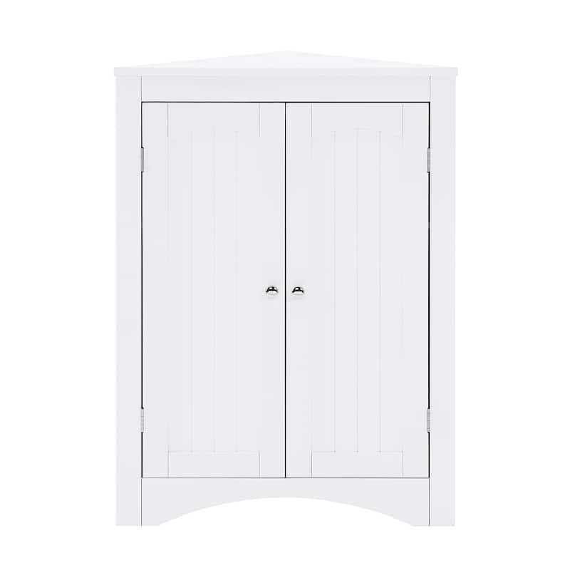 Bathroom Floor Corner Cabinet With Doors And Shelves Free Standing Storage