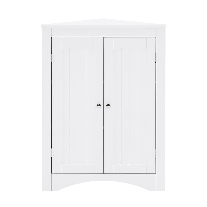 Free Standing Storage Cabinet Sideboard Cabinet Corner Cabinet Bathroom Floor Corner Cabinet with Doors and Shelves
