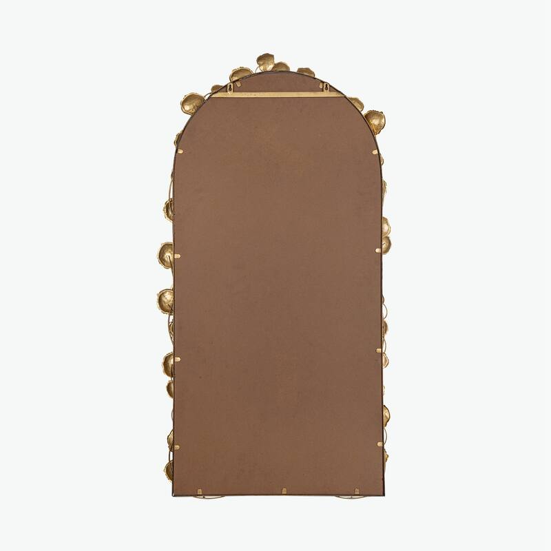 51.5" x 29" Full Length Arched Wall Mirror with Golden Leaf Accents