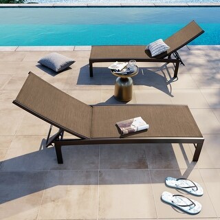 Crestlive Adjustable Aluminum Chaise Lounge Chairs (Set of 2) - See Picture